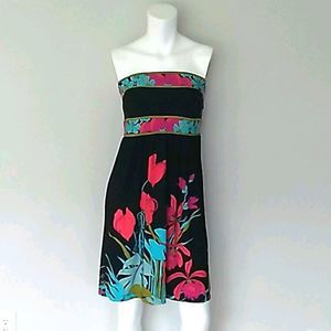 Donna Morgan Black Floral Halter Dress. Size 6